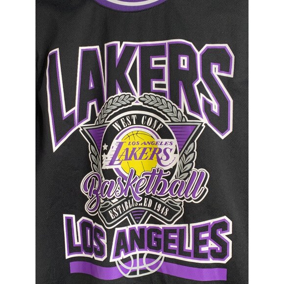 Mens NBA Los Angeles Lakers S Polyester Tshirt Black Short Sleeve Basketball - Picture 6 of 9